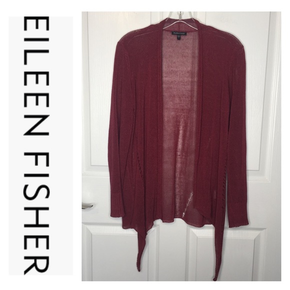 Eileen Fisher Sweaters - EILEEN FISHER S Mauve Open Cardigan Linen Blend